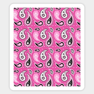 Pink Black Paisley Pattern Sticker